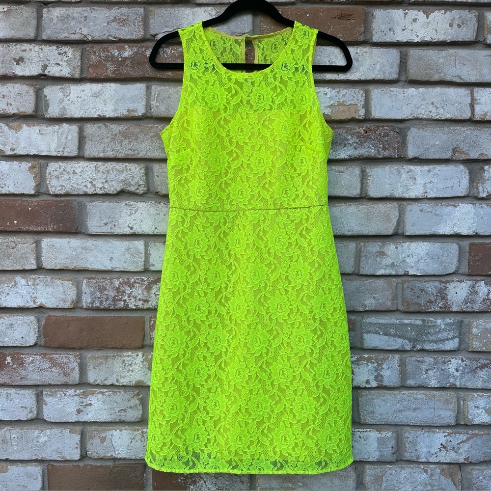 J Crew Bright Lacy Neon Dress